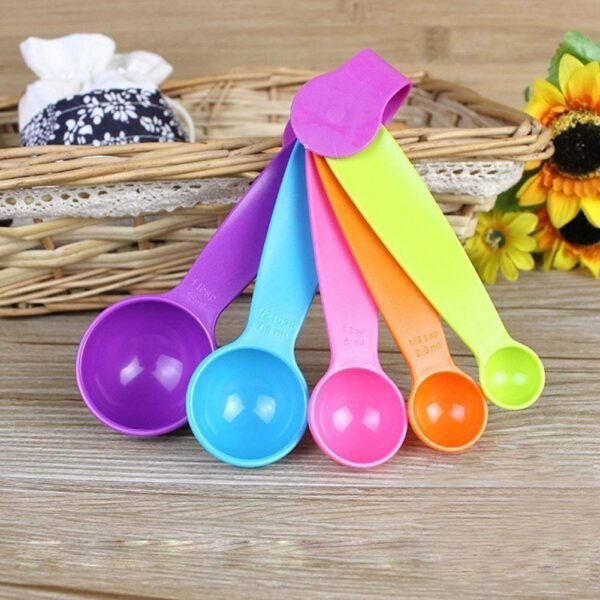 Multi Color Measurement Measuring Spoon Cups - 5 Pieces Multi Coloured