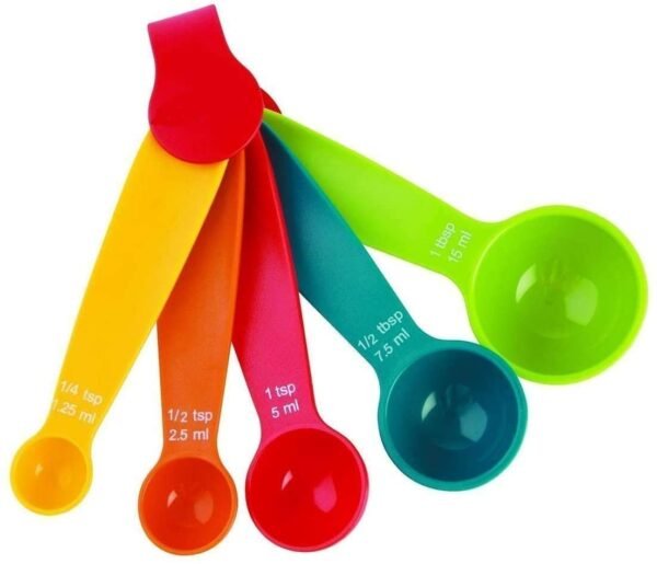 Multi Color Measurement Measuring Spoon Cups - 5 Pieces Multi Coloured