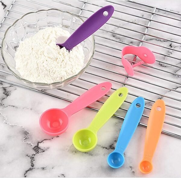 Multi Color Measurement Measuring Spoon Cups - 5 Pieces Multi Coloured