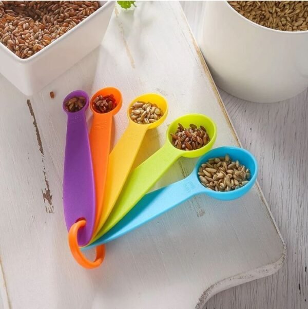 Multi Color Measurement Measuring Spoon Cups - 5 Pieces Multi Coloured