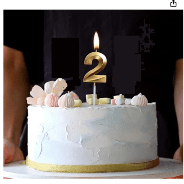 2 number golden candle