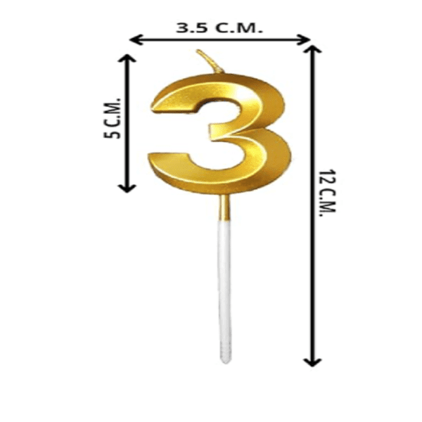 3 number golden candle