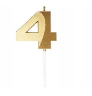 4 number candle gold