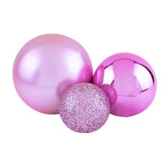 Sparking matte cake party decoration balls pink