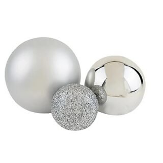 Sparking matte cake party decoration balls silver