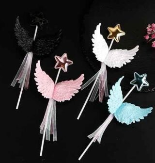 cake topper wings multicolor