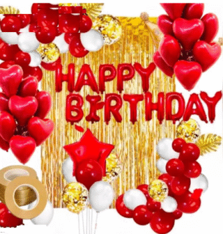 combo set happy birthday foil balloons