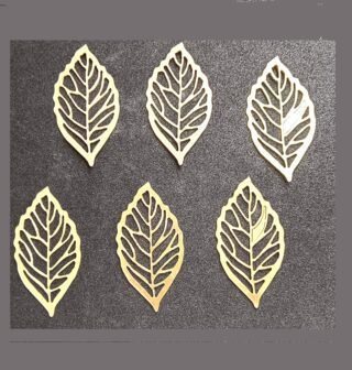 golden color leaf cake topper