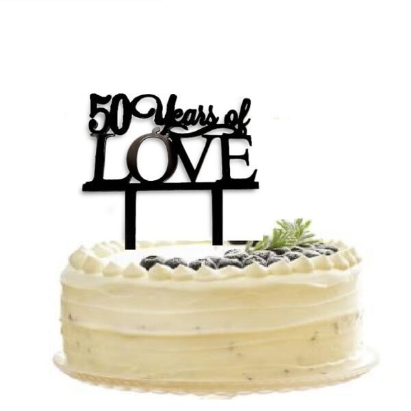 50yr of love cake topper