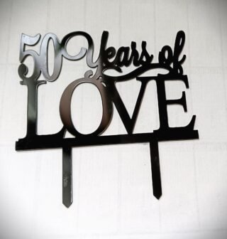 50yr of love cake topper