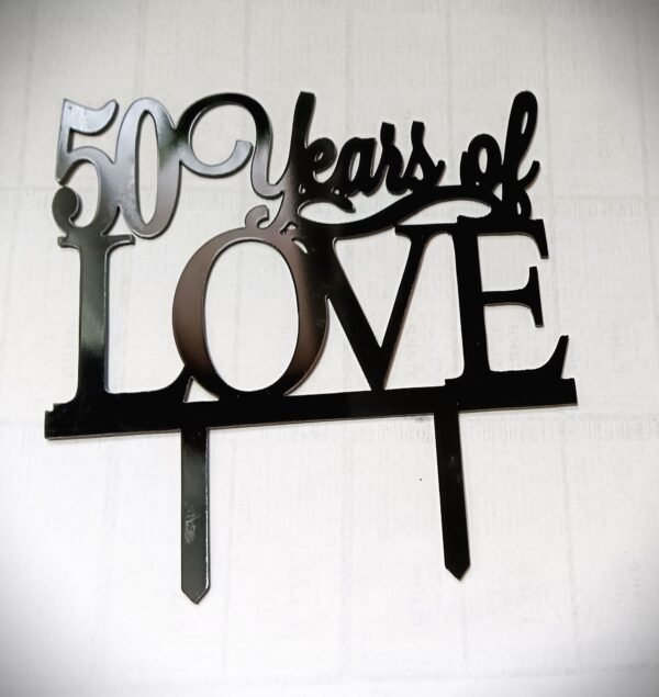 50yr of love cake topper