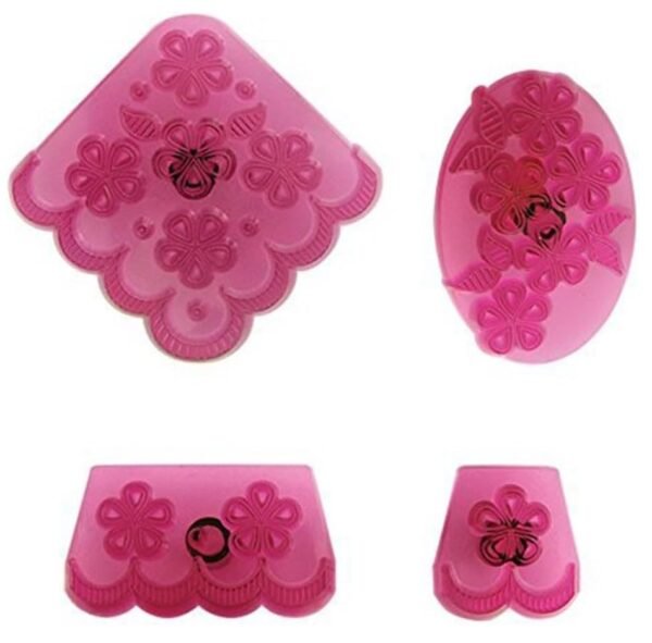 Cutters Fondant Cutter, Standard, Pink set of 4 cutter(pack of 1) - Image 3