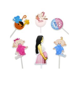 Baby Shower Cake/Cupcake Topper(5.5 inch) Cake Topper (multicolour Pack of 1)