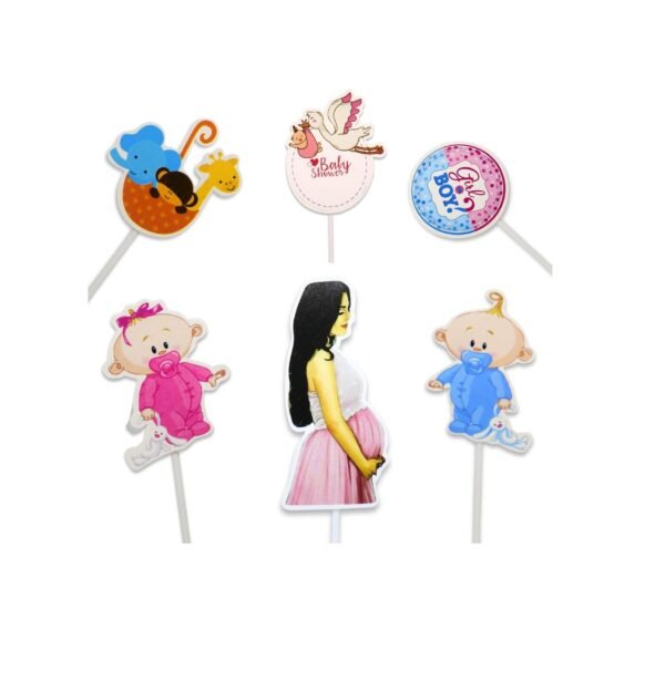 Baby Shower Cake/Cupcake Topper(5.5 inch) Cake Topper (multicolour Pack of 1)