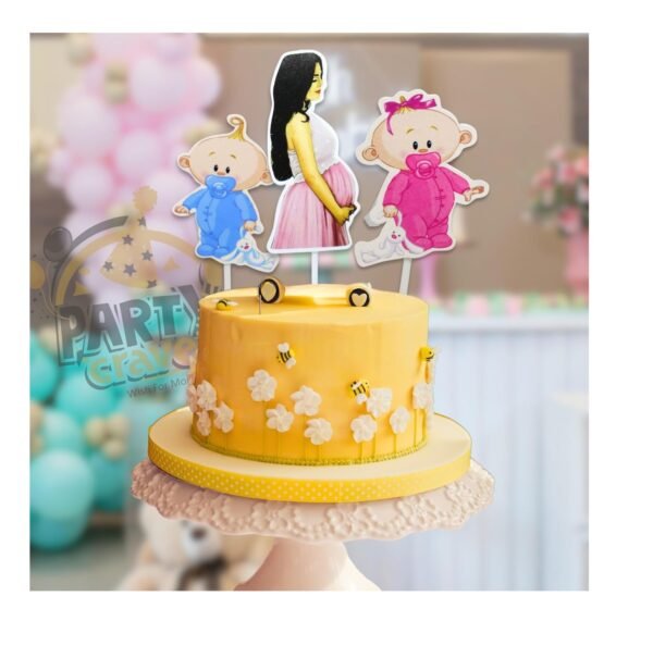 Baby Shower Cake/Cupcake Topper(5.5 inch) Cake Topper (multicolour Pack of 1) - Image 3