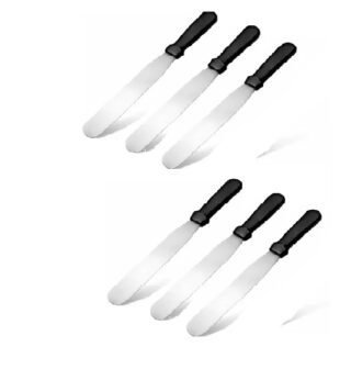 Stainless Steel Cake Palette Knife/Stainless Steel Icing Spatula 6 inch Mixing Spatula  (Pack of 6)