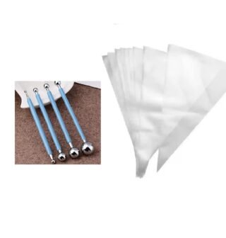 Cake Decorating Kit and 12pcs icing piping bag Cookie Cutter (Pack of 4)