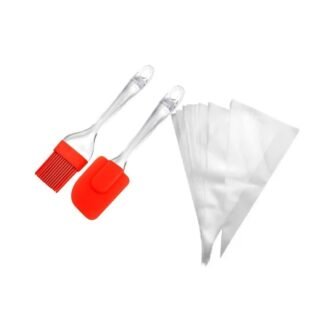 OIL SPATULA FOR COOKING and piping bag(20pcs) SILICONE Flat Pastry Brush (Pack of 1)