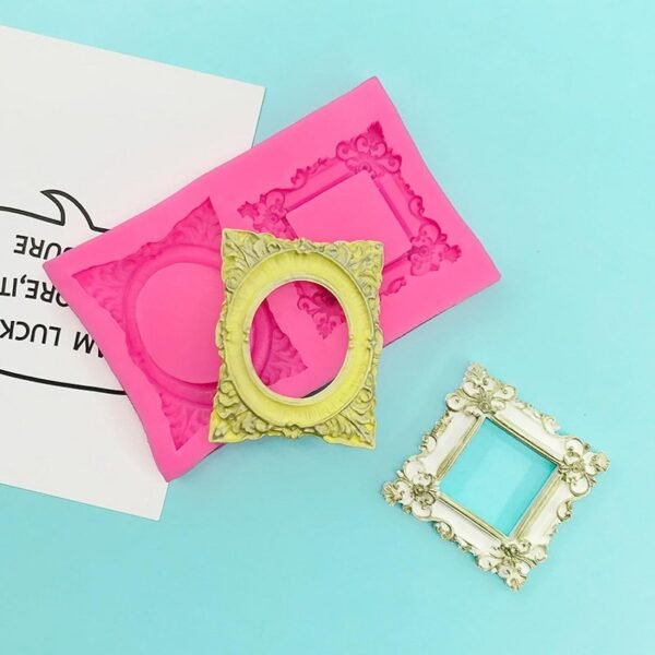 Pink Silicone Double Mirror Frame Mould - Image 5