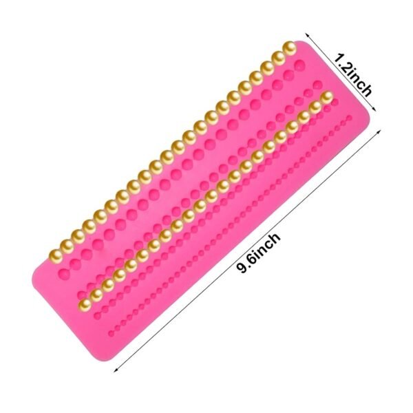 Pink Silicone Pearl Mould (4 lines) - Image 2