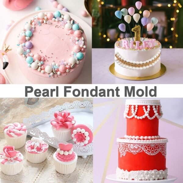 Pink Silicone Pearl Mould (4 lines) - Image 3